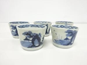 古伊万里　染付　蕎麦猪口　5客